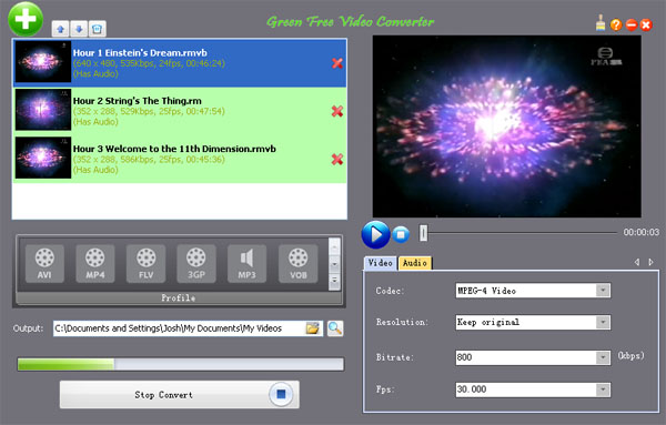 Green free video converter screenshot